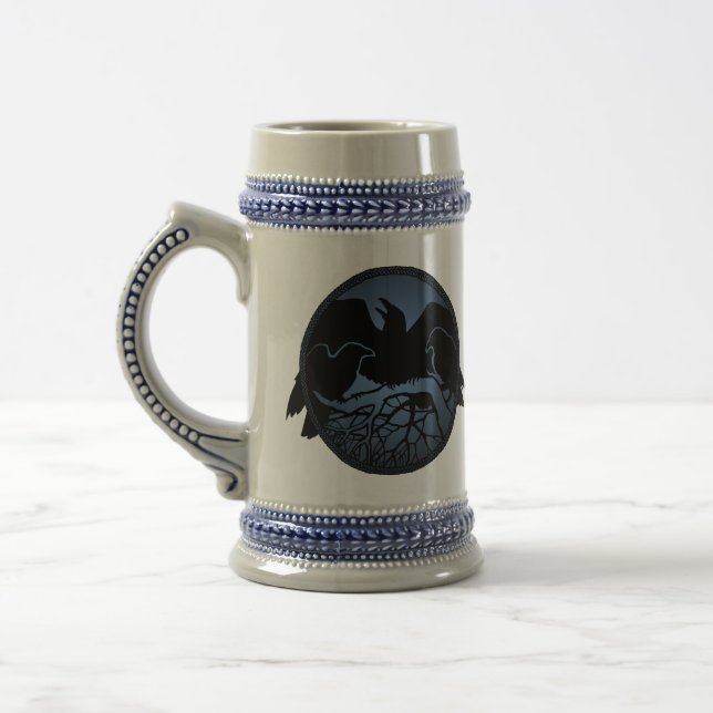 Raven Art Mugg Vild Bird Beer Mugg Raven Stein (Vänster)