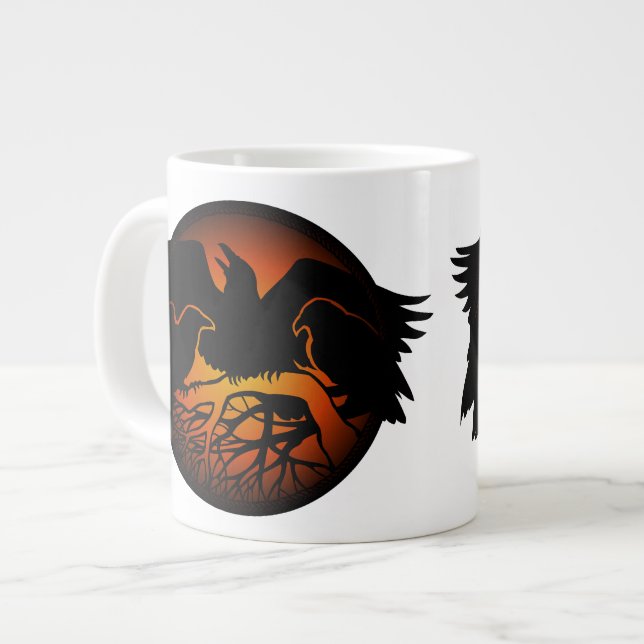Raven Art Mugg Vild Bird Coffee Mugg Raven Kopp Jumbo Mugg (Framsida vänster)