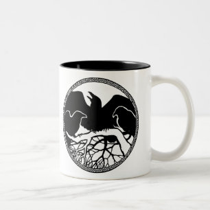 Raven Art Mugg Vild Bird Kråka Kopp Raven Muggar
