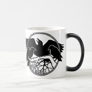 Raven Art Mugg Vild Bird Kråka Kopp Raven Muggar