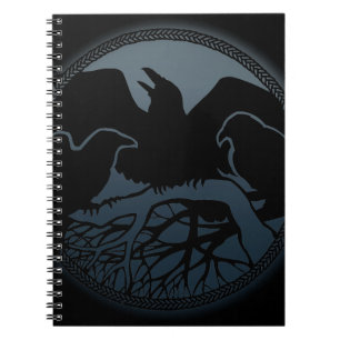 Raven Art Notebook Kråka Art Journal Bok Anteckningsbok Med Spiral