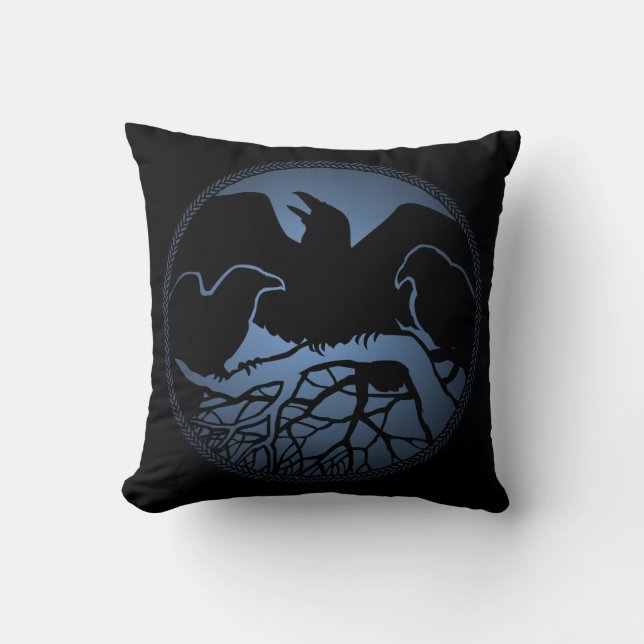 Raven Art Pillow Native Spirit Animal Raven Pillow Kudde (Framsida)