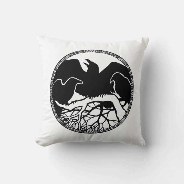 Raven Art Pillows First Nations Wildlife Pillows Kudde (Framsida)