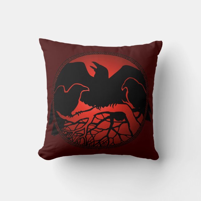 Raven Art Pillows First Nations Wildlife Pillows Kudde (Framsida)