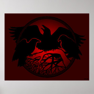 Raven Art Poster Native Wildlife Art Prints Decor