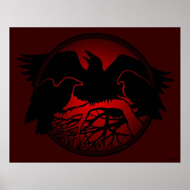 Raven Art Poster Native Wildlife Art Prints Decor (Framsidan)