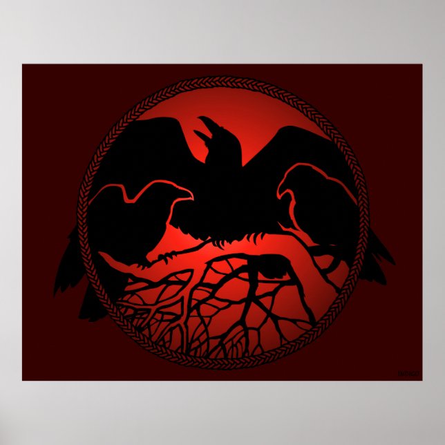 Raven Art Poster Native Wildlife Art Prints Decor (Framsidan)