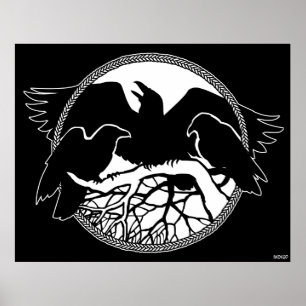 Raven Art Poster Native Wildlife Art Prints Decor