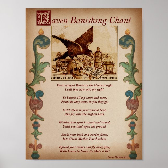 RAVEN BANISHING CHANT POSTER (Framsidan)