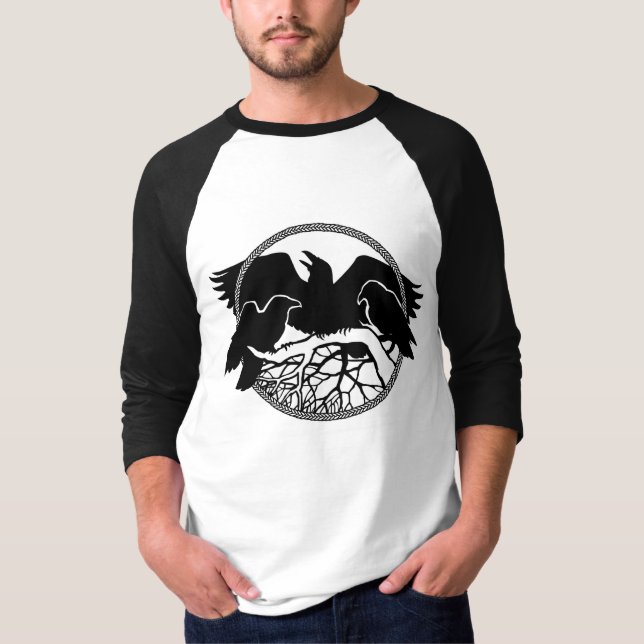 Raven Baseball Jesey Raven/Kråka Art Shirts Tee Shirt (Framsida)