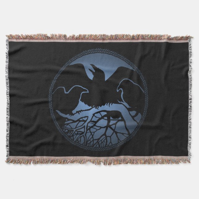 Raven Bird Blanket Spirit Animals Throw Blankets Filt (Framsidan)