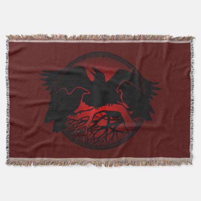 Raven Bird Blanket Spirit Animals Throw Blankets Filt (Framsidan)