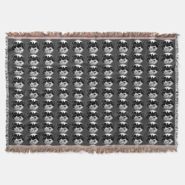 Raven Bird Blanket Spirit Animals Throw Blankets Filt (Framsidan)