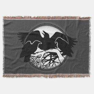 Raven Bird Blanket Spirit Animals Throw Blankets Mysfilt