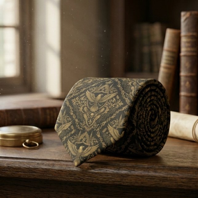 Raven Bird Gothic Pattern – Dark Academia Gift Slips (Gothic raven bird dark academia necktie)