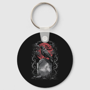 Raven Bird Gothic Raven Art Cemetery Fantasy Nyckelring