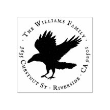 Raven Bird Grunge Self Inking Returadress