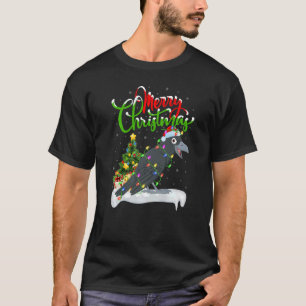Raven Bird Julafton Dekorationer Santa Raven jul T Shirt