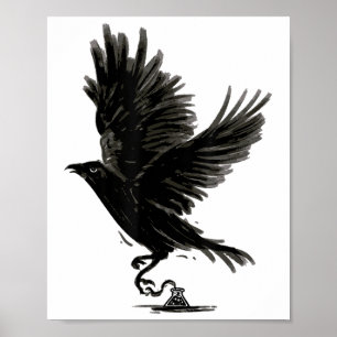 Raven Bird Kråka Tattoo_1 Poster