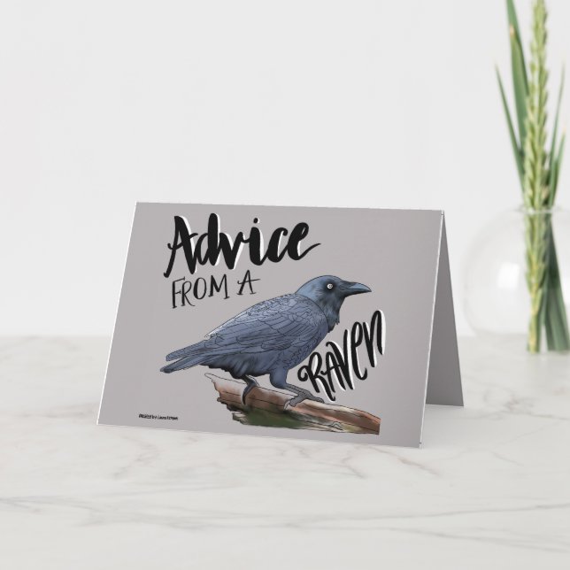 Raven Birthday eller Thinking Card Kort (Framsida)