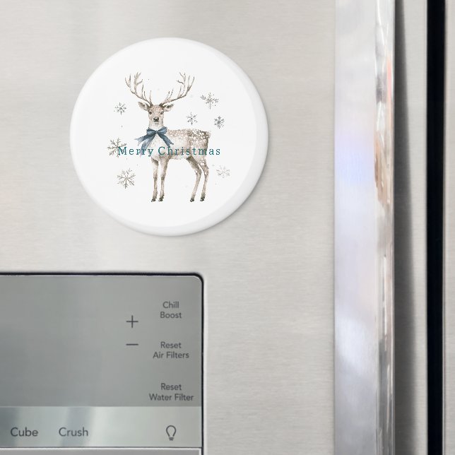 Räven Blåa Band Snöflingor Jul Magnet (In Situ (Fridge))