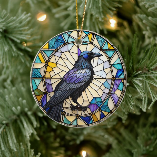 Raven Black Bird Ceramic Decorative Ornament (Träd)