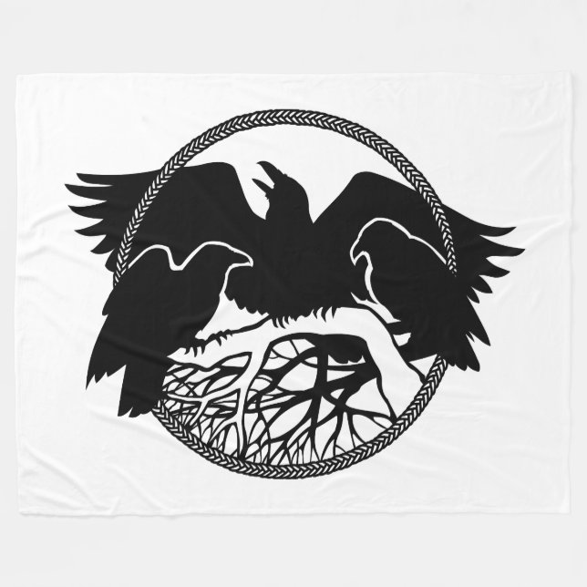 Raven Blanket Native Spirit Animal Fleece Blanket (Framsidan (Horisontell))