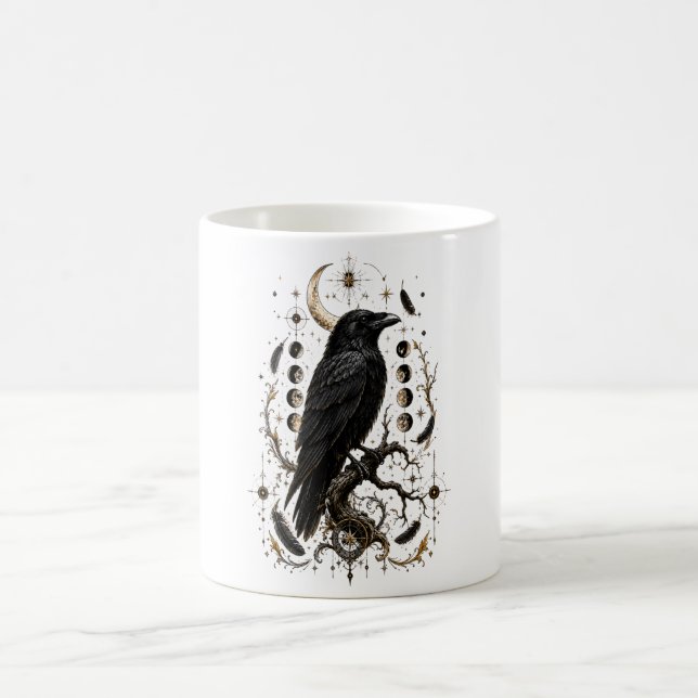 Raven Boundary Spell Gothic Celestial Mugg (Center)