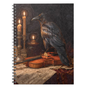 Raven Candlelight Violin Notebook Anteckningsbok