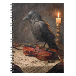 Raven Candlelit Violin Notebook Anteckningsbok
