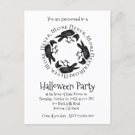Raven Circle Aldrig mer Halloween fest Inbjudan Vykort