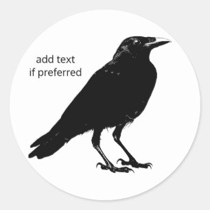 Raven Corvid Bird Stickers Runt Klistermärke