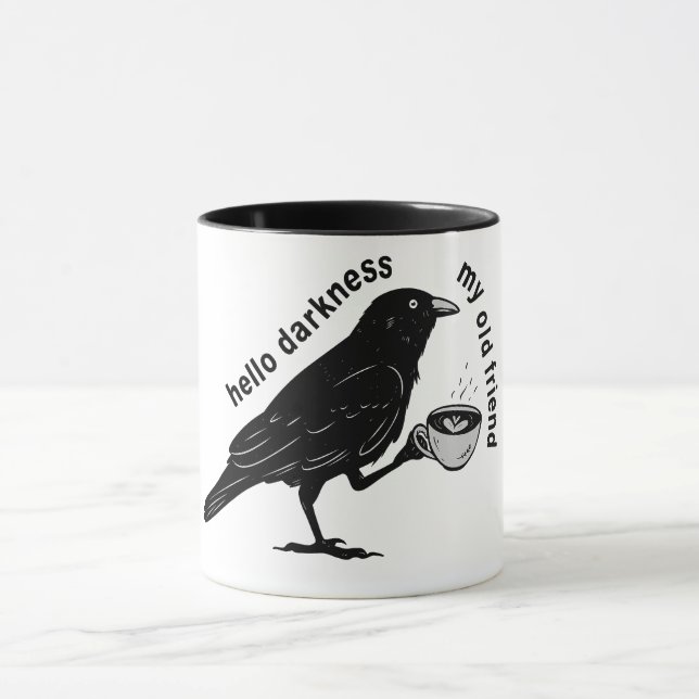 Raven Crow Coffee Fall | Nevermore Poe Gothic Poet Mugg (Center)