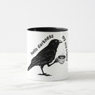 Raven Crow Coffee Fall   Nevermore Poe Gotisk Poet Mugg