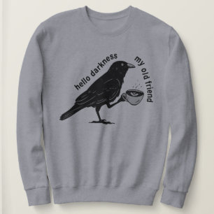 Raven Crow Coffee Höst Nevermore Poe Gotisk Poet T Shirt