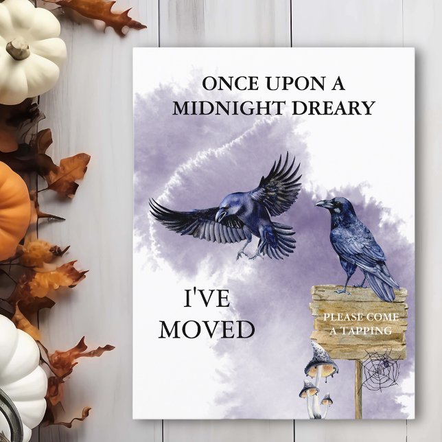 Raven Crow Halloween Flyttningsmeddelande Vykort (Skapare uppladdad)