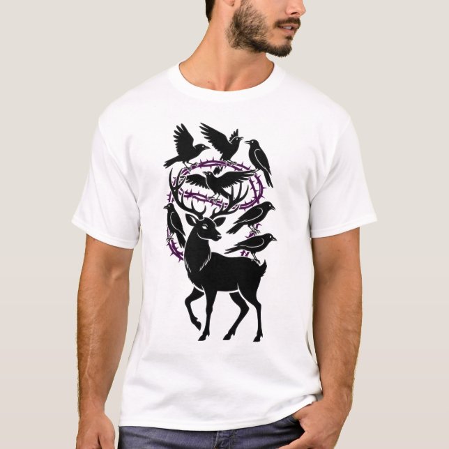 Raven Crown Deer T Shirt (Framsida)