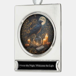 Raven Crystal Boll Vinter Solstånd Yule Silverfärgad Julgransprydnad