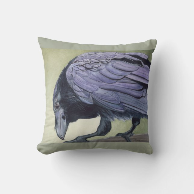 Raven Dekorativ kudde Black Kråka Diablo Art Biet (Framsida)