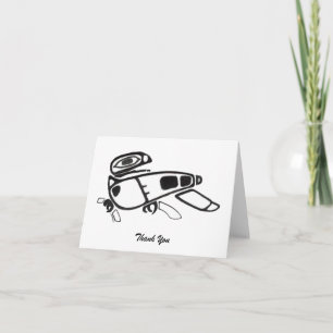 Raven Design Pen och Bläck Teckning Folat Tack Kort