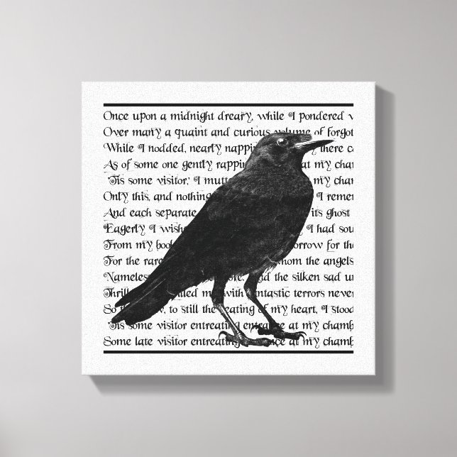 Raven Dikt Edgar Allan Poe Canvastryck (Framsida)