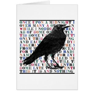 Raven Dikt Edgar Allan Poe Hälsningskort
