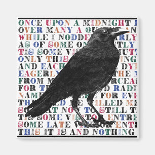 Raven Dikt Edgar Allan Poe Magnet