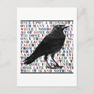 Raven Dikt Edgar Allan Poe Vykort