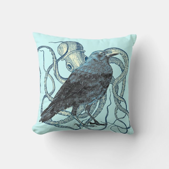 Raven Dreams of the Octopus Kudde (Framsida)