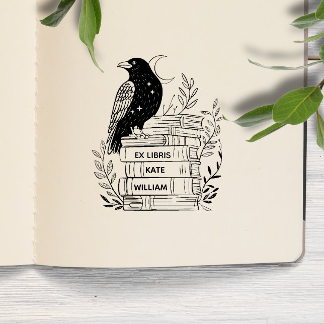Raven Ex libris Självfärgande Stämpel (Skapare uppladdad)