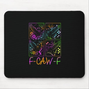Raven F-Caw-F Färgglad Neon Goth Fågel Rolig Musmatta