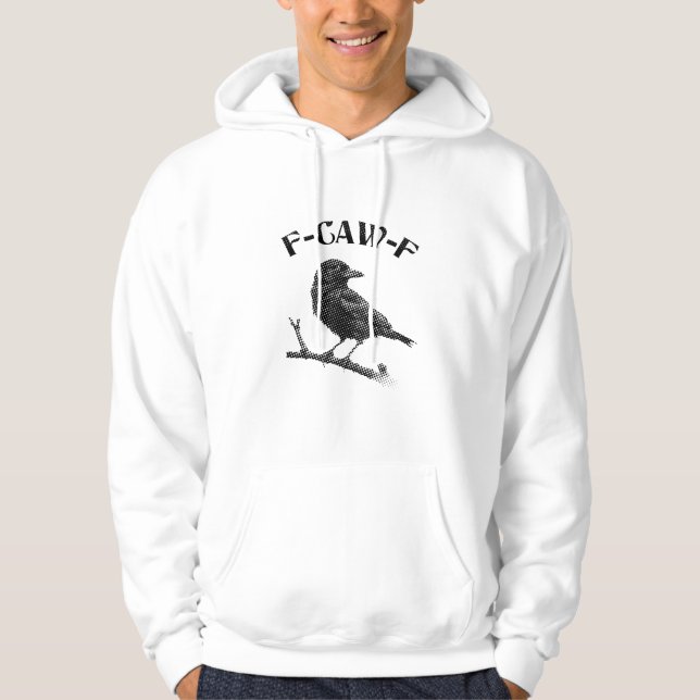 Raven F-CAW-F Halloween Minimalist Hoodie (Framsida)