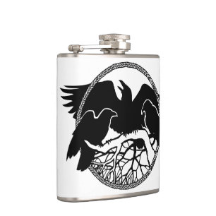 Raven Flask Anpassningsbar Raven/Kråka Art Drink-k Fickplunta