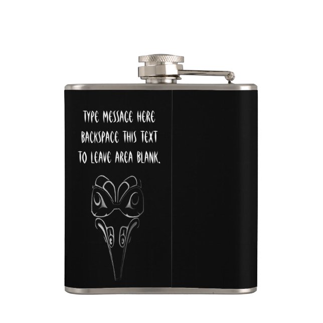 Raven Flask Anpassningsbar Raven/Kråka Art Drink-k Fickplunta (Baksidan)